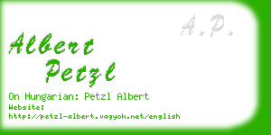 albert petzl business card